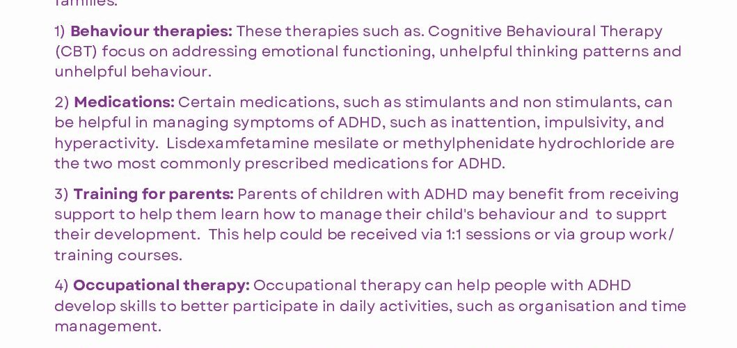 After diagnosis ADHD Psychologists, Psychiatrists, Therapy