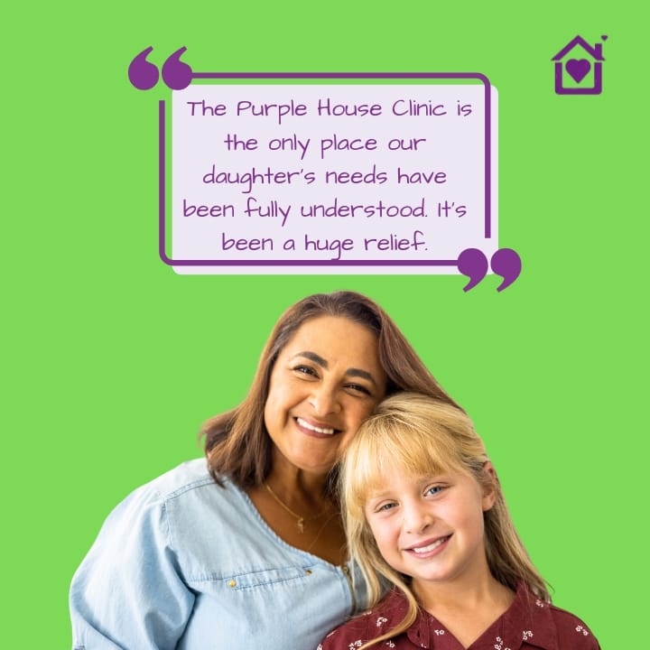 Purple House Clinic Relieves Family’s Concerns Mother and daughter with a message about Purple House Clinic’s support