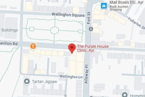 Map: The Purple House Clinic, Ayr